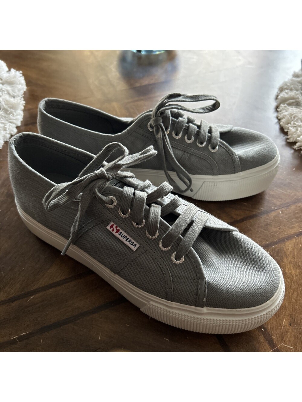 Superga Unisex Low Top Sneakers Gray - Sz Women 9.5-Men 8